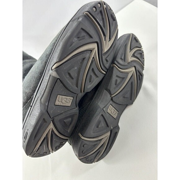 Ugg Ultimate Tall Braid 5340 Boots Size 5 Wide Black Suede Calf Height Sheepskin - Picture 9 of 15